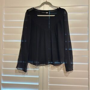 The Addison Story 100% Silk Blouse Black Size XS